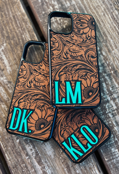 Sunflower Tooled Phone Case