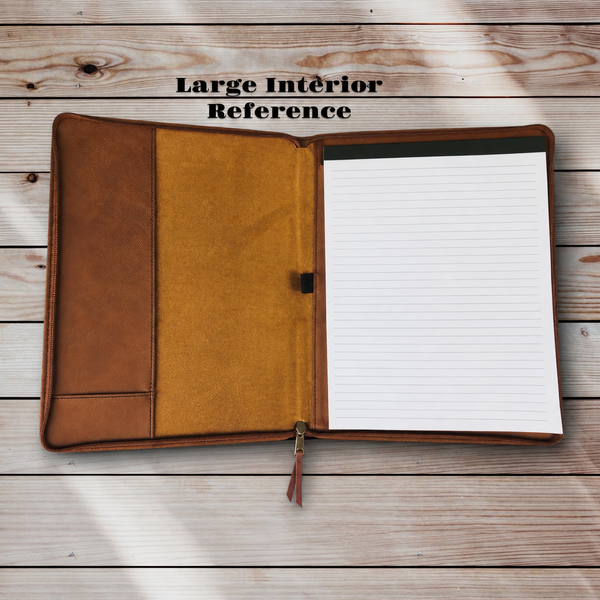 Large Leatherette Zip Portfolio